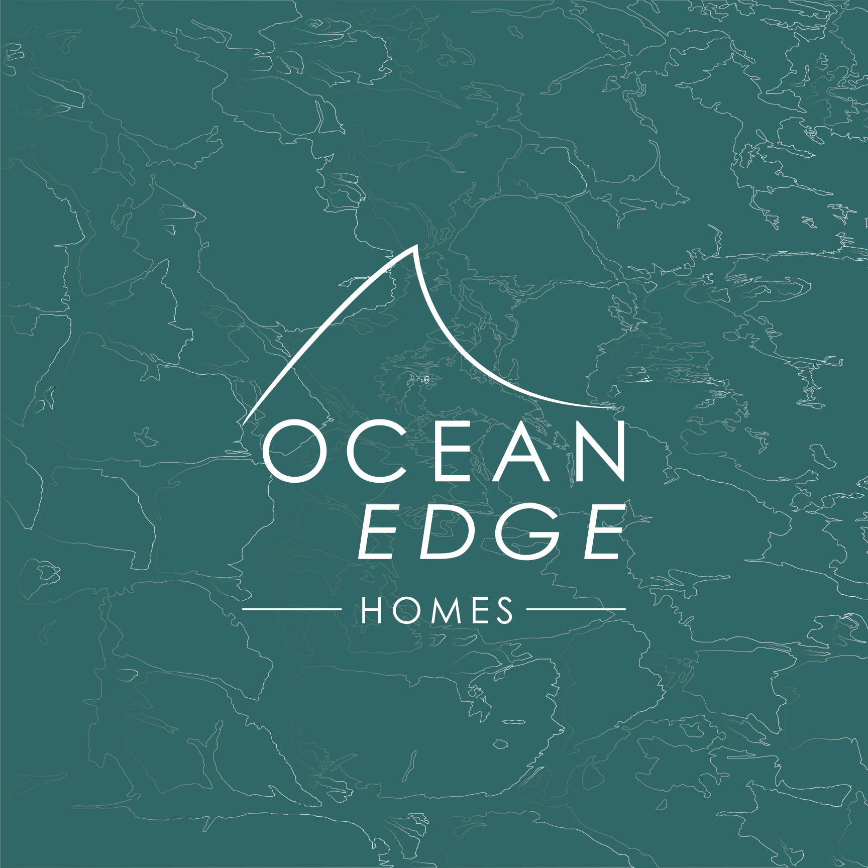 ocean texture background with white ocean edge homes logo
