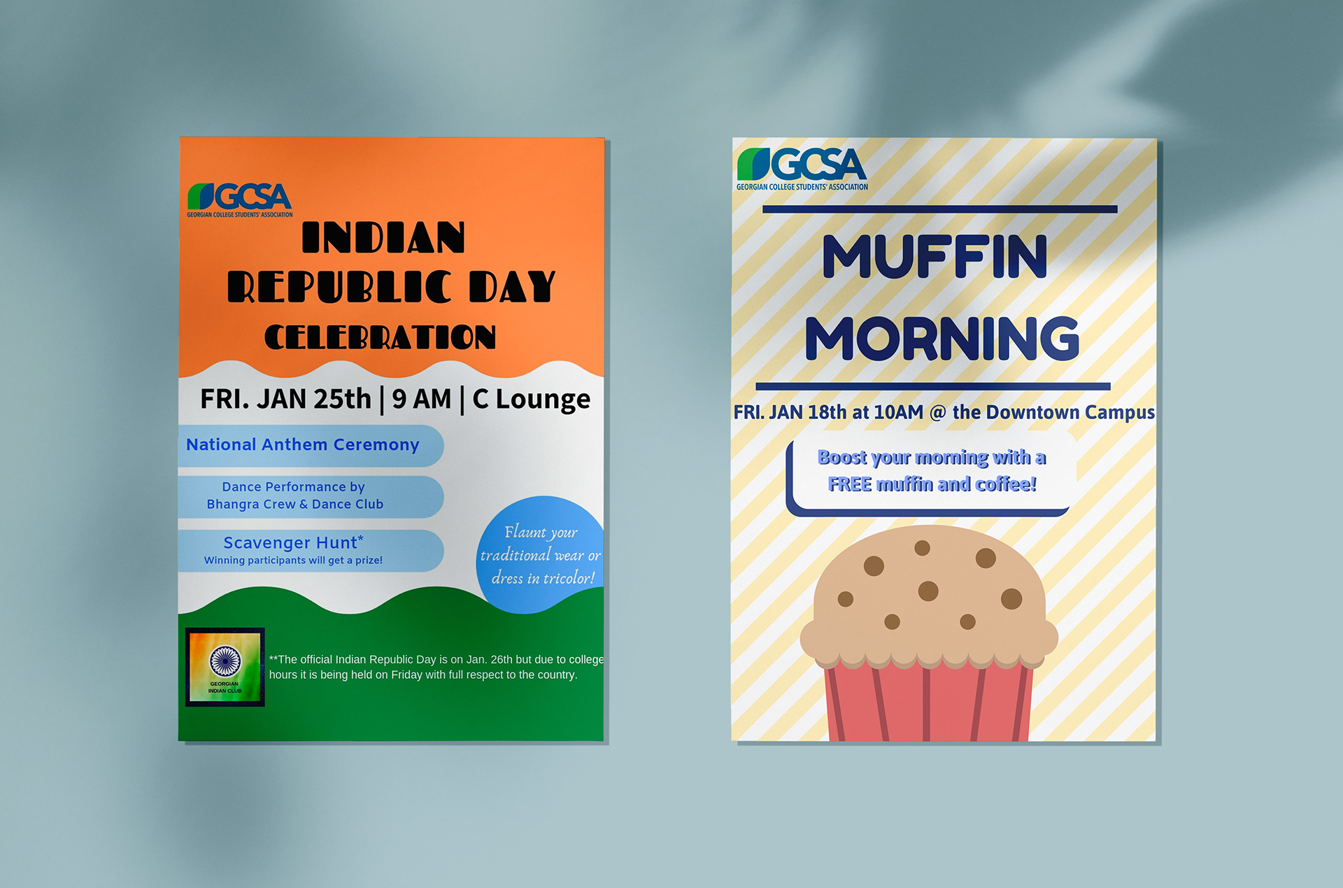 Event Posters Mock Up on Wall