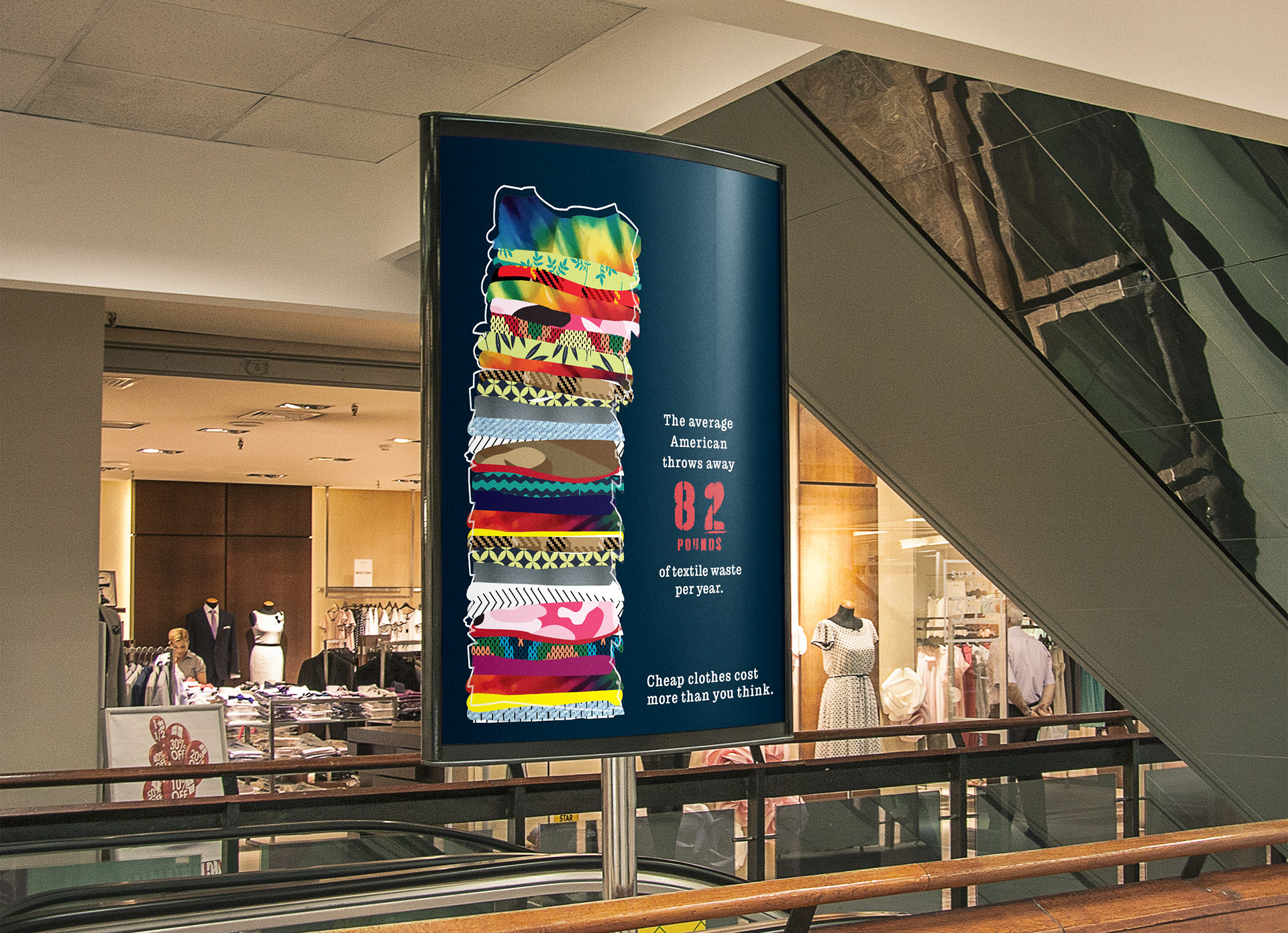 Mock-Up Mall Signage of Fast Fashion Awareness Campaign