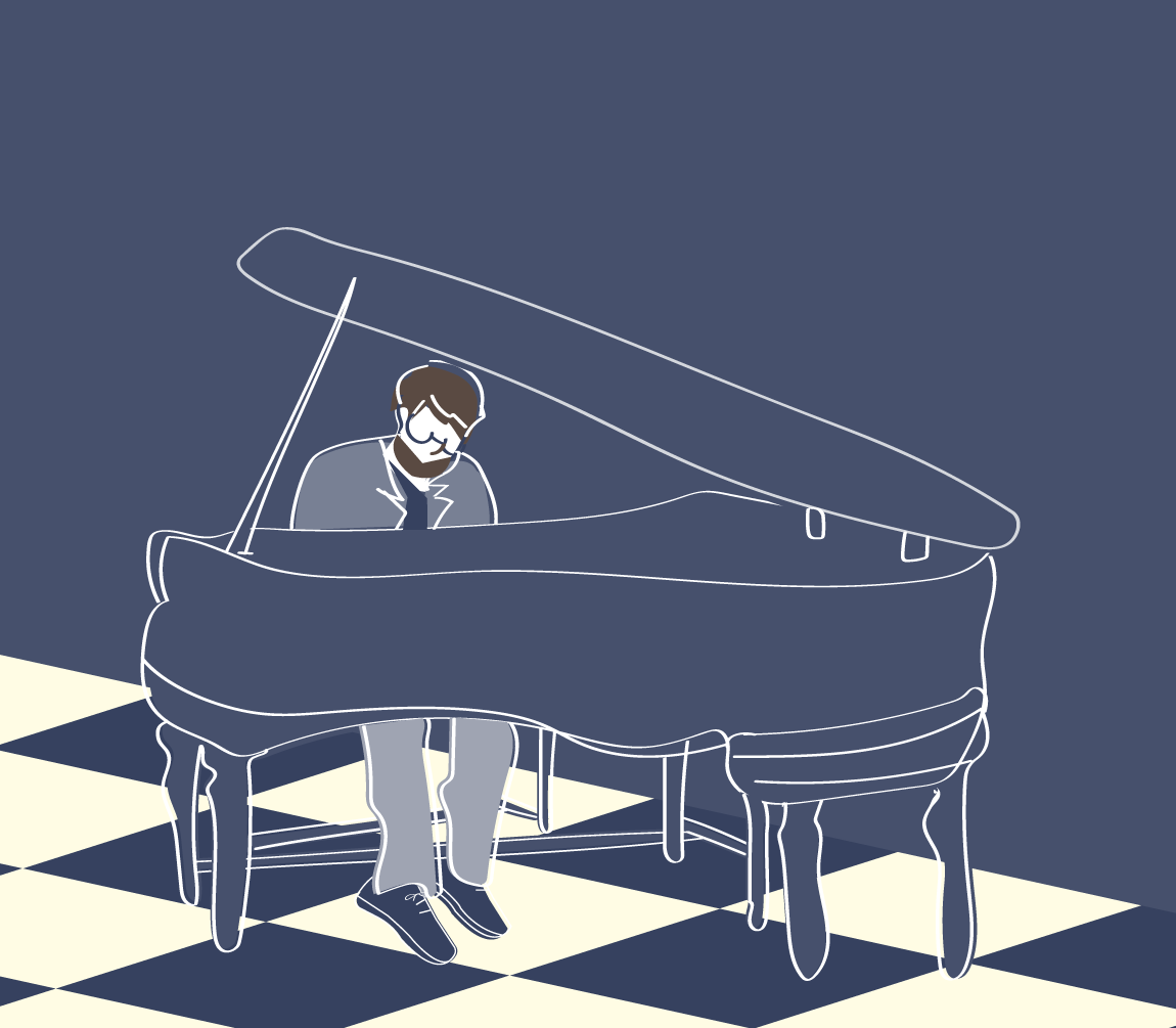 Samuel Croteau Pianist Illustration