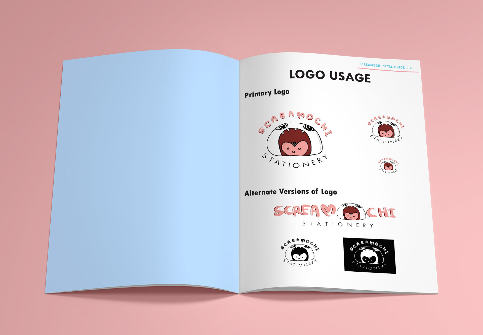Screamochi Logo Variations Mock Up Guide Open