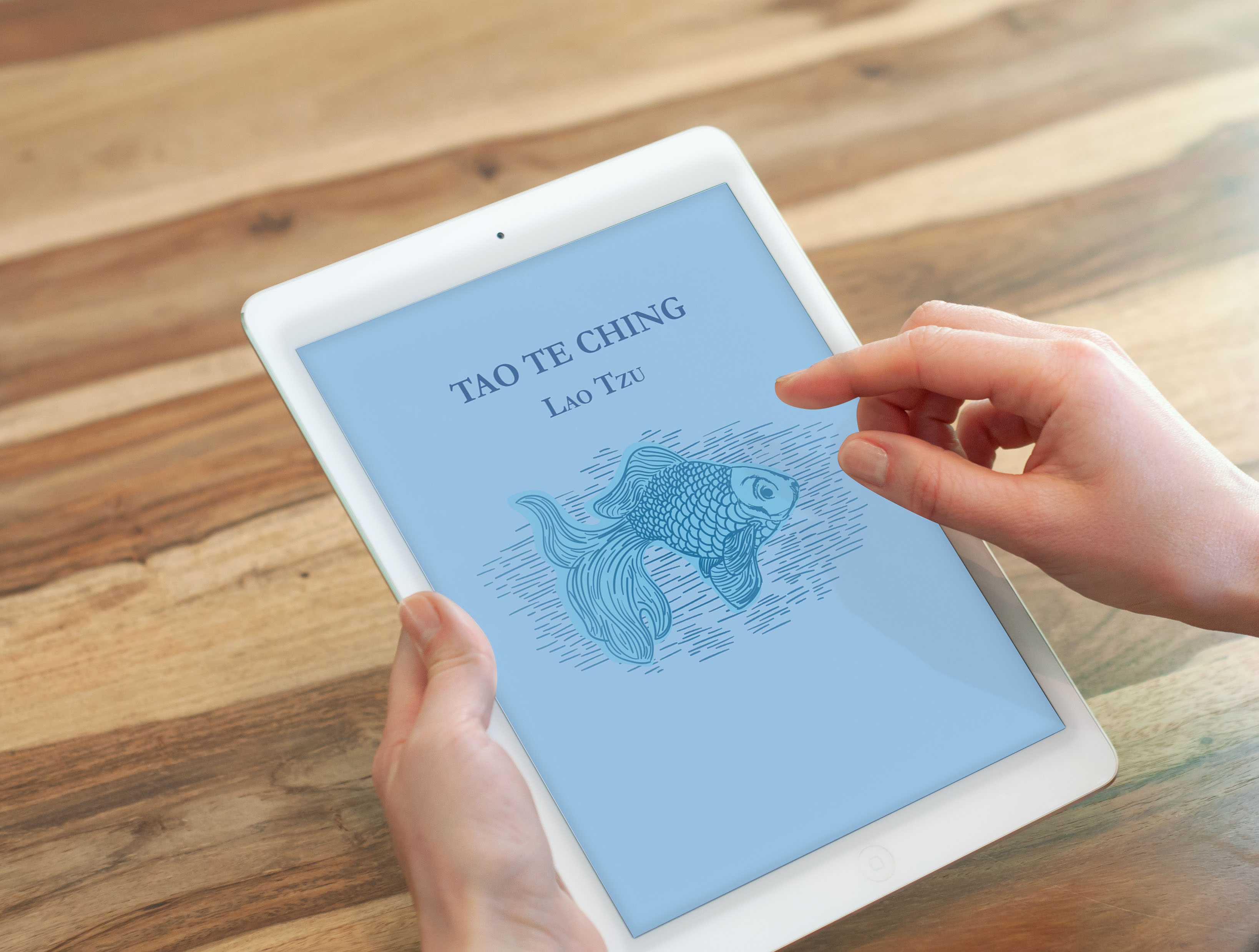 Tao Te Ching E-Book Cover Mock-Up on tablet